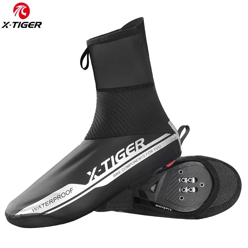 Capa para sapatos de ciclismo impermeável e refletora, calçado de inverno para bicicleta, bicicleta de estrada, quente, fleece, à prova de vento, mtb, cobertura para sapato - Image 1