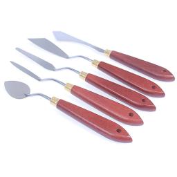 Pintura misturando o raspador de aço inoxidável arte espátula special-shaped slicer para óleo de aquarela acrílico 5 pces estilo a - Image 4