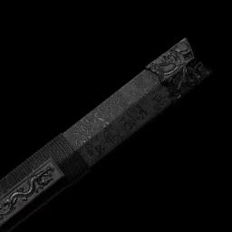 Espadas han pretas kongfu chinesas, lâmina de aço de alto manganês, artesanal real, cabo de metal afiado, arma de treinamento katanas - Image 3