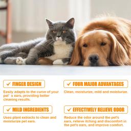 Toalhetes portáteis de limpeza úmida para animais de estimação, lágrima, cera, removedor de mancha, toalhas de limpeza, alívio de coceira de gatos, limpador Ditr - Image 6