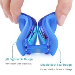 Óculos de natação profissionais das mulheres dos homens à prova dwaterproof água anti-nevoeiro proteção uv piscina óculos de natação para adultos óculos de água ajustável - Image 5