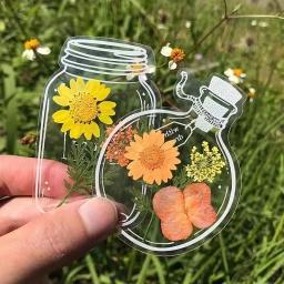 Marcador artesanal de flores secas, envoltório plástico para amostra de plantas, vaso pressionado transparente, marcador de página, Material DIY, 20 pcs por conjunto - Image 5