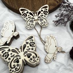 Forma De Borboleta De Madeira Oca Para DIY, Recortes, Artesanato De Madeira, Casamento E Decoração De Casa, 10PCs - Image 1
