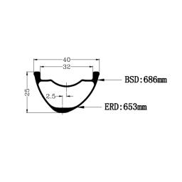 Roda de Carbono Assimétrica 32er MTB Tubeless 40mm de Largura 25mm de Profundidade Cubo Dianteiro Boost 6 Parafusos Freio a Disco XC AM DH - Image 4
