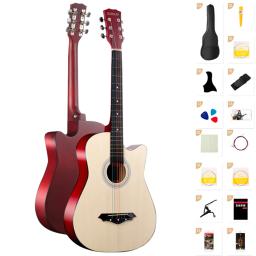 Guitarra acústica clássica Basswood com Starter Kit, instrumento musical para iniciantes e adultos, Gig Bag, 38" - Image 1