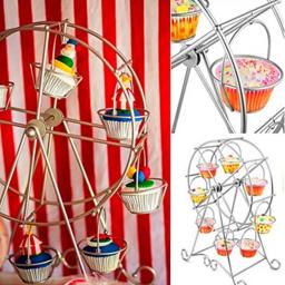 Rotação Ferris Wheel Metal Cupcake Sobremesa Stand, Suporte para Aniversário, Festa de Casamento, Bolo Stand, Display Rack, Home Decor, 8 Cup - Image 5