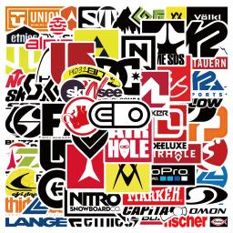 60 pçs dos desenhos animados marca de esqui logotipo adesivos diy graffiti à prova dwaterproof água para bagagem esqui portátil motocicleta decalques do carro - Image 1