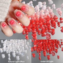 3D Strass Nail Art Decorações, Brilhante Contas De Vidro De Cristal, Coração Em Forma, sensível à luz, Desing Pedras, Manicure Decoração, Novo - Image 2