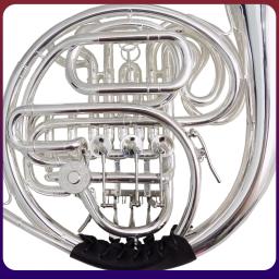 Duplo trompa com estojo bocal, instrumentos musicais, sino dividido, banhado a prata - Image 2