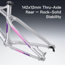 Bolany quadro de cauda dura 27.5 polegadas ultraleve 6061 liga alumínio mountain bike am mtb quadro 142x12mm através do eixo conjunto tigela livre - Image 5