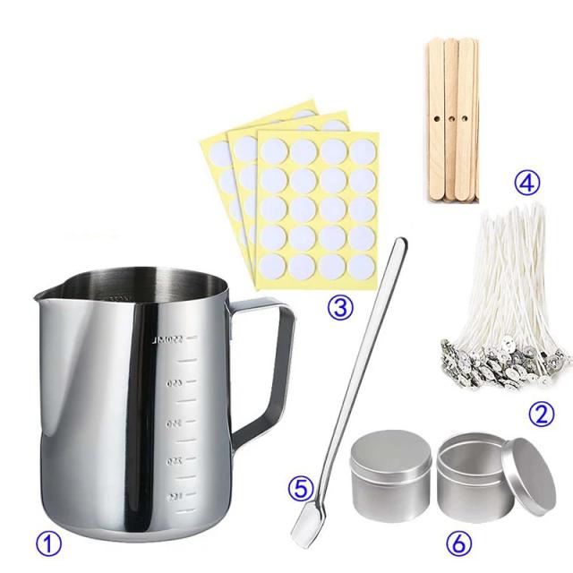 Kits de Materiais para Fazer Velas Artisanais Perfumadas: Cera, Pavios, Potes e Termômetros Inclusos