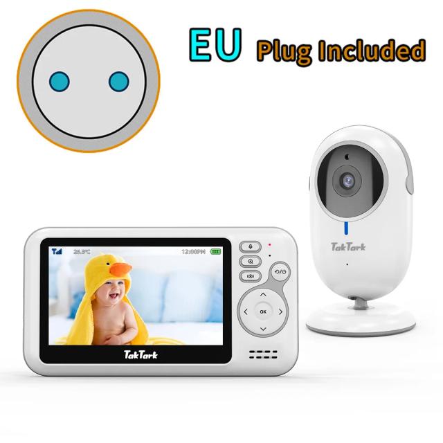 Monitor de Bebê 4.3 Polegadas com Câmera de Vigilância, Visão Noturna e Intercomunicador