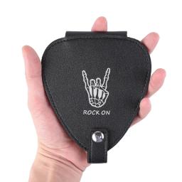 Estojo para palhetas de guitarra para armazenamento de palhetas de guitarra elétrica, bolsa de palhetas de couro PU para - Image 3