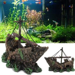 Ornamento de resina de aquário, design atrativo, seguro para peixes e plantas, acessório de aquário, navio - Image 2