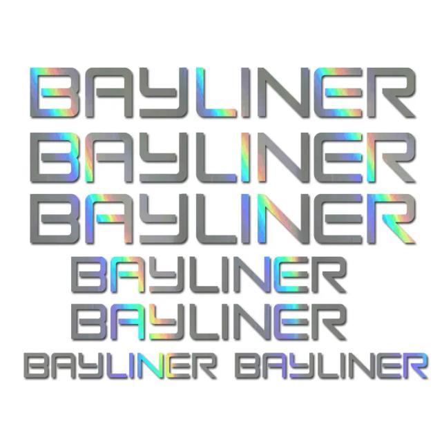 Conjunto de 7 Decalques Bayliner para Barcos de Pesca, Wakeboard e Outboard com Bow Aberto