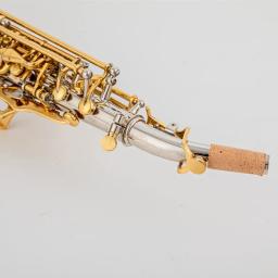 Saxofone soprano profissional, B sax plano, banhado a prata, uma chave dourada, novo, SC-9937, latão, instrumento de sopro - Image 5
