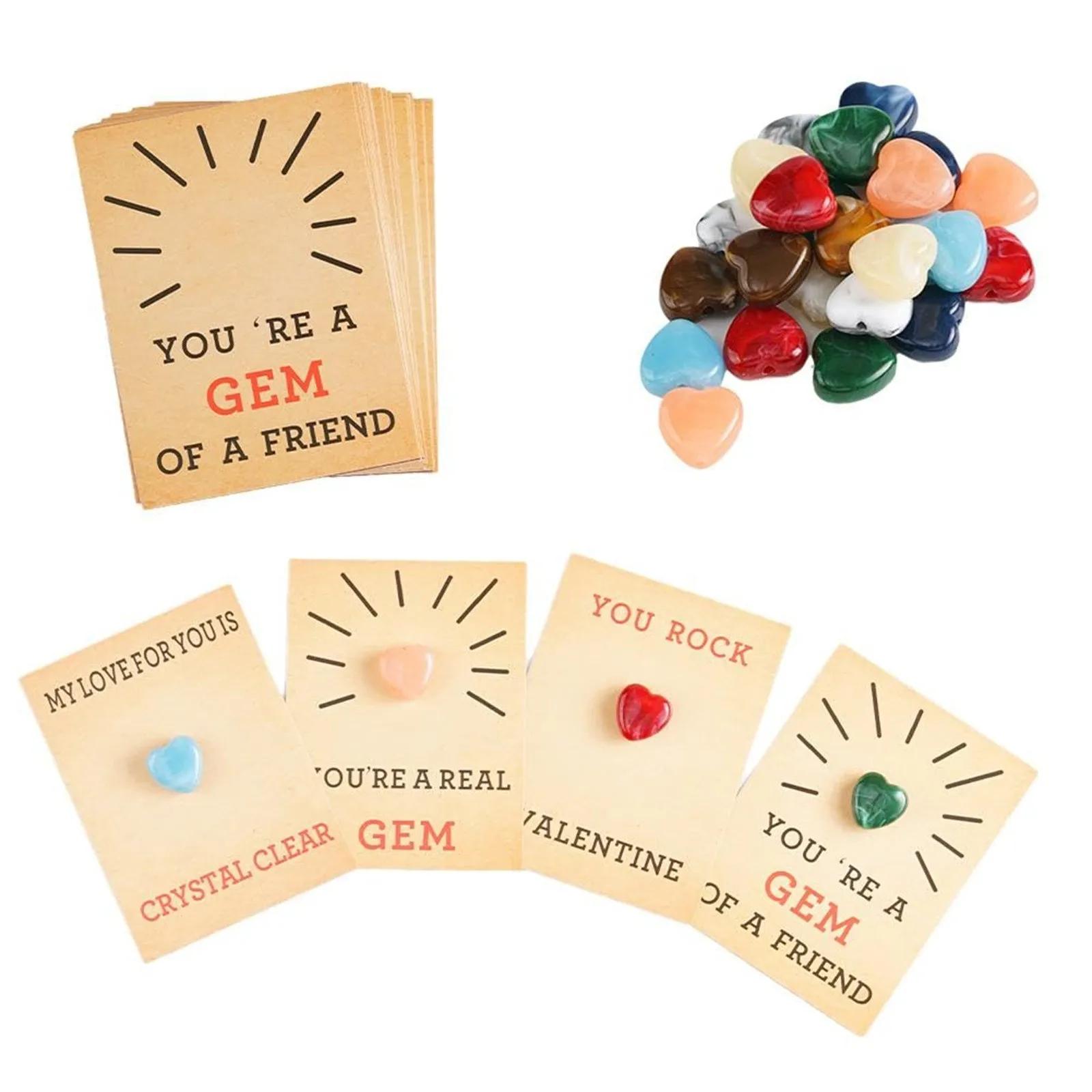 Em forma de coração cristais Cards Pack, presentes de dia dos namorados, decoração, presentes para crianças, troca de presentes dos namorados - Image 1