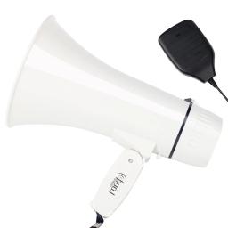 Bullhorn portátil do pa do orador do megafone da potência de 35 watts com microfone handheld incorporado sirene 240s gravação (branco) - Image 1