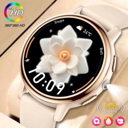Lige novo bluetooth chamada relógio inteligente masculino chamada lembrar senhoras monitor de saúde fisiológica à prova dwaterproof água lanterna led smartwatch feminino - Image 1