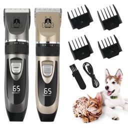 Profissional cabelo elétrico Clipper Set para animais de estimação, grooming aparador para cães e gatos, USB recarregável, baixo decibel, corte de cabelo, corte de cabelo - Image 1