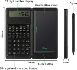 Calculadoras digitais científicas dobráveis de 10 dígitos com tela LCD Calculadoras de mesa com suporte para tablet de escrita de 6 polegadas Apagar botão de bloqueio para negócios de escritório escolar - Image 2