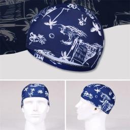 Boné de natação estampado flor para homens e mulheres Cabelo comprido Chapéu de banho de piscina Turbante elástico de nylon Acessório esportivo - Image 4
