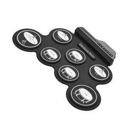 Roll-Up Silicon Drum Set para Crianças, Kit de Bateria Eletrônica Digital, USB, 7 Almofadas de Bateria, Baquetas, Pedais, Tamanho Compacto, Iniciantes - Image 3