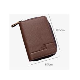 Porta-cartão de couro PU masculino, bolsa de crédito, carteira com zíper, moda, novo, 2023 - Image 6