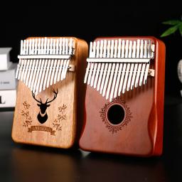 Kalimba música instrumento polegar piano 17 teclas de madeira mogno dedo piano combinações presentes para crianças portátil mbira dedo piano - Image 1