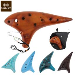 12 buracos ocarina alto cerâmica flauta iniciantes instrumento musical de sopro - Image 1