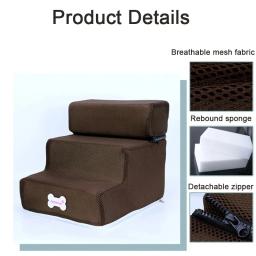 Anti-Slip removível Pet Bed Escadas, 3 Passos Ramp Ladder, Casa pequena para cães e gatos, Pet Supplies, Hot - Image 3