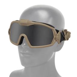 Airsoft militar óculos de proteção tático com micro ventilador anti-nevoeiro tiro balístico óculos à prova de vento hd 3 len capacete paintball - Image 5
