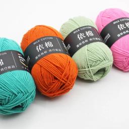Fio De Leite De Mistura De Algodão Confortável Macio, Tecido De Lã Crochet, Suprimentos De Tricô, Artesanato DIY, Materiais De Fiação, D & D, 4Ply - Image 3
