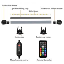 Aquário Controle Remoto LED Light, Lâmpada de Mergulho, Planta Crescer Iluminação, Aquário Subaquático, RGB, 21, Acessórios, UE - Image 5
