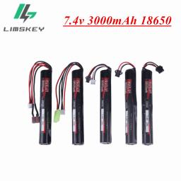 Lipo bateria para pistola de água, 3000mah, 2s, 7.4v, 18650 para akku mini airsoft arma, peças de bateria, tamiya sm conector para pistola de ar - Image 1