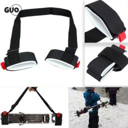 Pólo de esqui ajustável ombro mão transportadora lash alça alças náilon sacos de esqui porter gancho loop proteção para esqui snowboard - Image 4