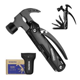 WORKPRO-Martelo Multitool Portátil com Bainha, Aço Inoxidável, Sobrevivência ao Ar Livre, Camping e Caça, 12 em 1 - Image 1