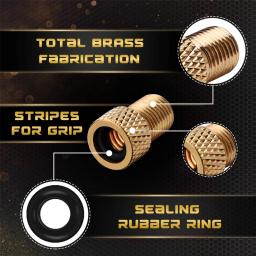 Adaptador de válvula f/v para a/v, conversor de valor de bicicleta, presta para schrader, pneu de bicicleta dourado, adaptador de válvula francesa, acessórios de bicicleta com 10 peças - Image 5