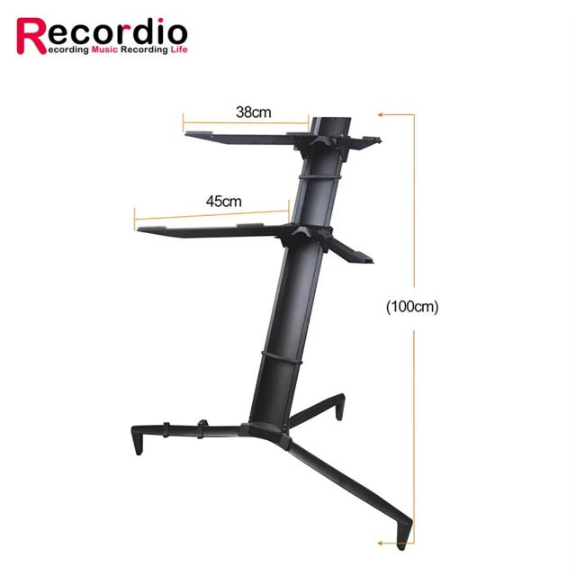 Suporte Profissional para Teclado com Microfone e Coluna de 2 Camadas em Liga de Alumínio - Modelo GAZ-BS01
