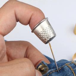 Metal Copper Sewing Thimble, protetor de dedo ajustável, dedo escudo anel, ferramentas DIY Quilting - Image 2