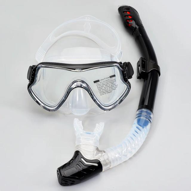 Conjunto de Máscara e Snorkel para Mergulho Adulto Unisex - Óculos de Proteção e Tubo para Natação