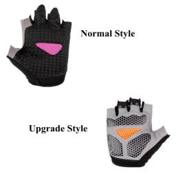 Mulheres ciclismo luvas de bicicleta meio dedo luvas de ginásio masculino mitten respirável anti-deslizamento luva de fitness esporte treinamento luvas - Image 5