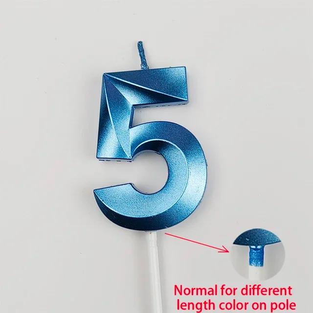 Vela Digital de Aniversário Azul para Festa - Toppers de Bolo e Decoração DIY para Casamentos e Festivais - 1 Unidade