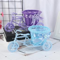 Cesta De Flores De Bicicleta De Plástico, Armazenamento De Vaso, Pequeno, Bonito, Casamento, Festa, Casa, Escritório, Mesa, Decoração De Mesa, 1Pc - Image 5