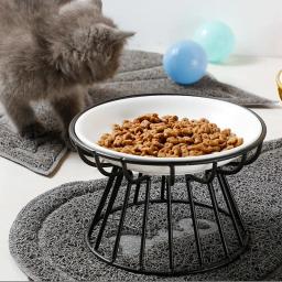 Alimentador Pet elevado com suporte de metal, Cat Lift Bowl, comida cerâmica Snacks alimentação, gatinho e cachorro prato, cão suprimentos acessórios - Image 3