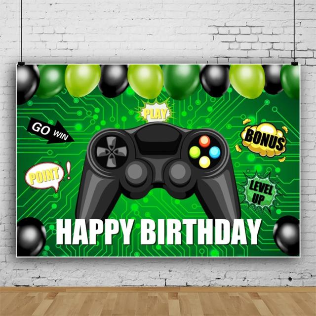 Decoração Personalizada de Gamepad para Aniversário Infantil: Banner de Fundo para Fotografia e Chuveiro de Bebê