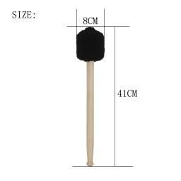 Lã Feltro Baqueta com Maple Handle, Tambor Mallet, Instrumento De Percussão De Madeira, Tambor Acessórios, Preto, Bateria Peças - Image 3