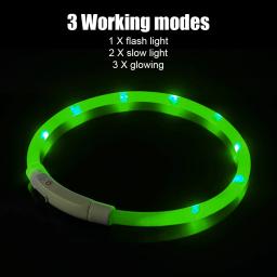 Coleira de carga luminosa noturna para animais de estimação, coleira brilhante intermitente, Dog Loss Prevention, LED USB, segurança noturna, Pet Acessórios - Image 3