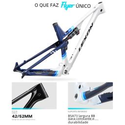 Lexon Flyer-Full Suspensão MTB Bike Frame, Super Leve, Mountain Ciclismo, Conjunto de Molduras, Aumentar, Peças da bicicleta, 29er, 2.35 Pneu, 148 - Image 4