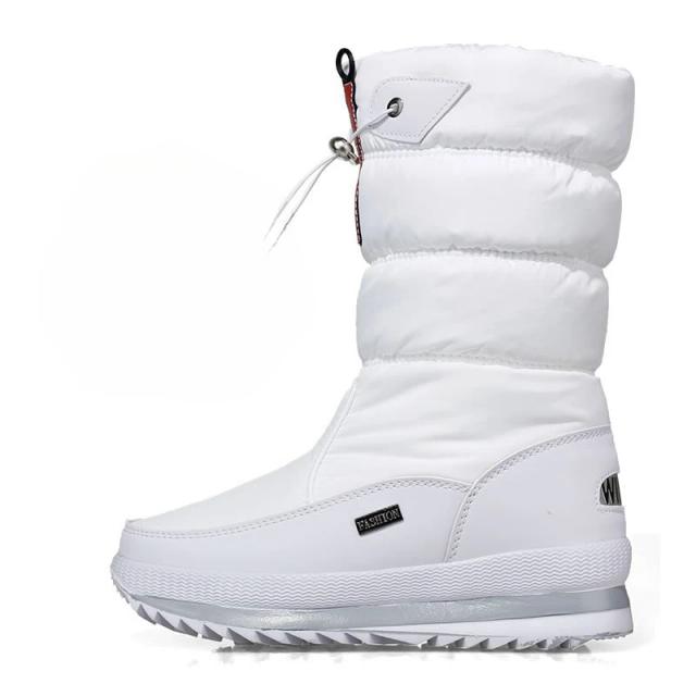 Botas de Neve Femininas Pelúcia Grossa Impermeável Antiderrapante Casual